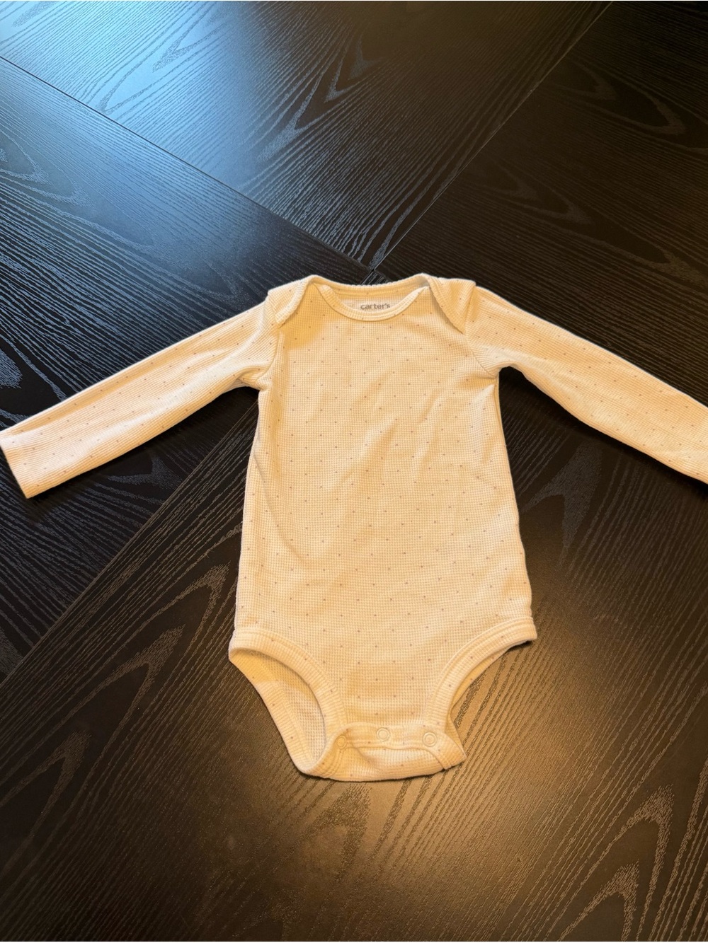 Carter's Cream Long Sleeve Dot-Print Bodysuit